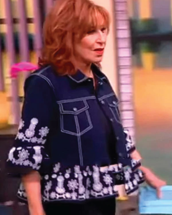 The View 2025 Joy Behar Floral Embroidered Eyelet Denim Jacket