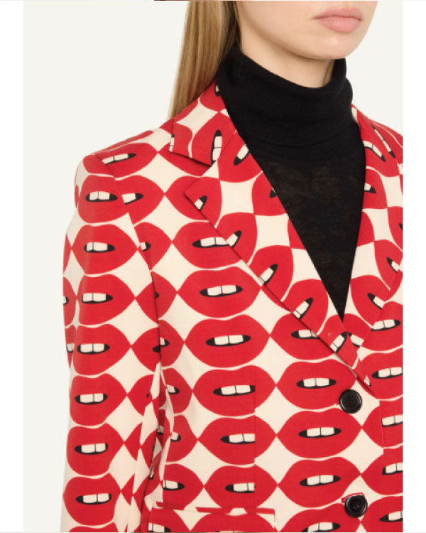 The View 2025 Joy Behar Red Lips Print Blazer