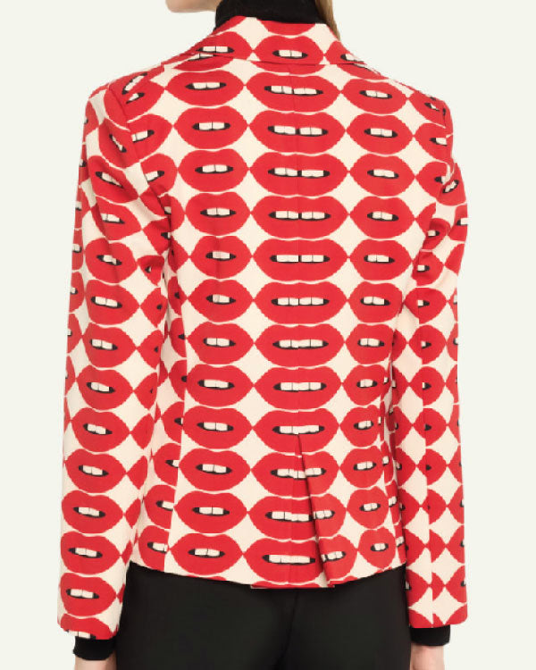 The View 2025 Joy Behar Red Lips Print Blazer