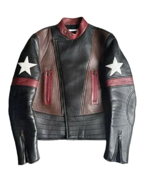 The Voice S28 Kenny Iko Star Sleeves Leather Jacket