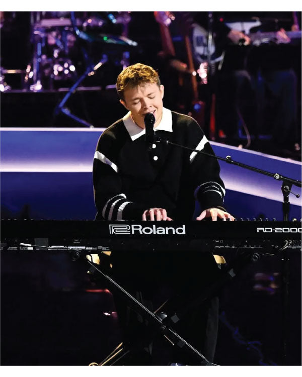 The Voice S28 Max Cooper Striped Polo Sweater