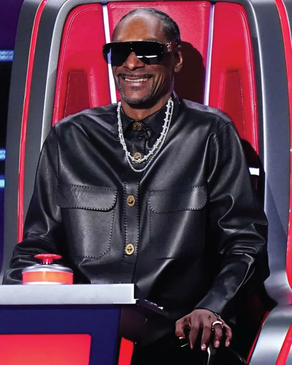 The Voice S28 Snoop Dogg Black Leather Jacket