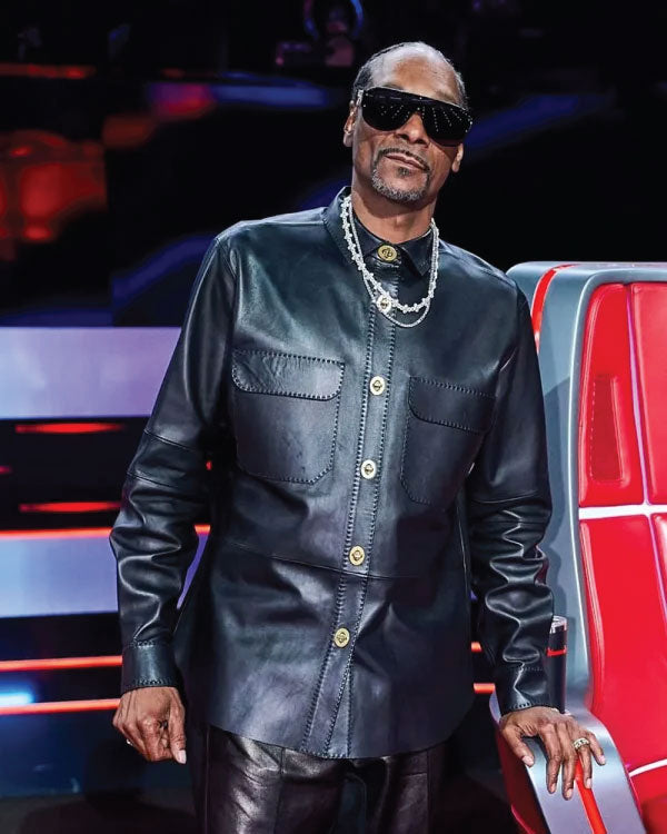 The Voice S28 Snoop Dogg Black Leather Jacket