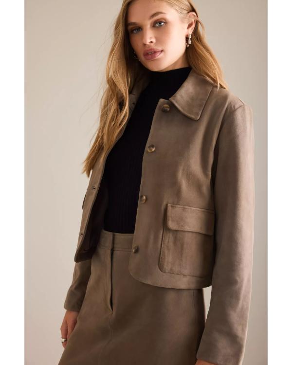 The Walking Dead Daryl Dixon S03 Beige Suede Crop Jacket