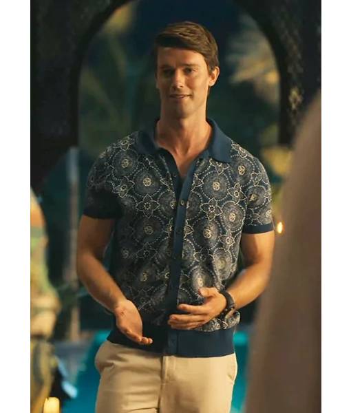 The White Lotus S03 Patrick Schwarzenegger Medalion Print Shirt