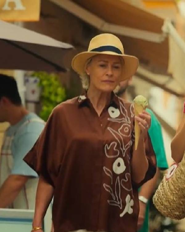 The Girlfriend Robin Wright Brown Floral Shirt