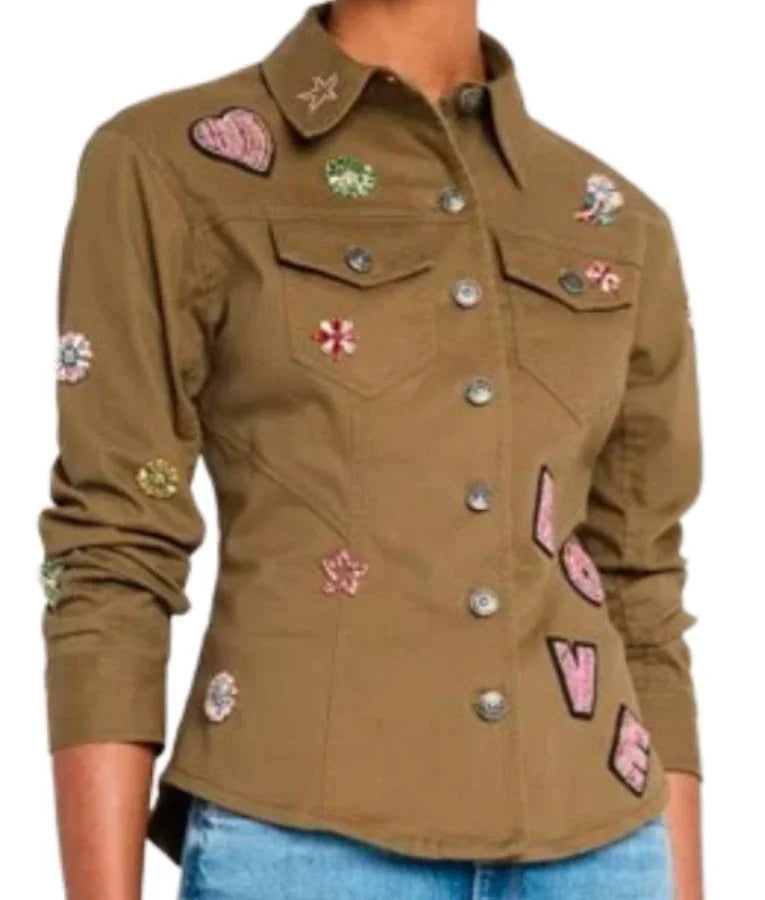 The Jennifer Hudson Show Jennifer Hudson Brown Patch Jacket