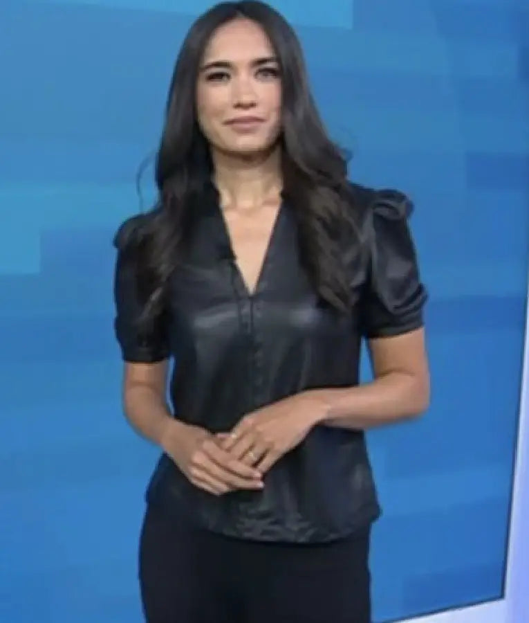 The Today Show 2025 Emilie Ikeda Leather Top