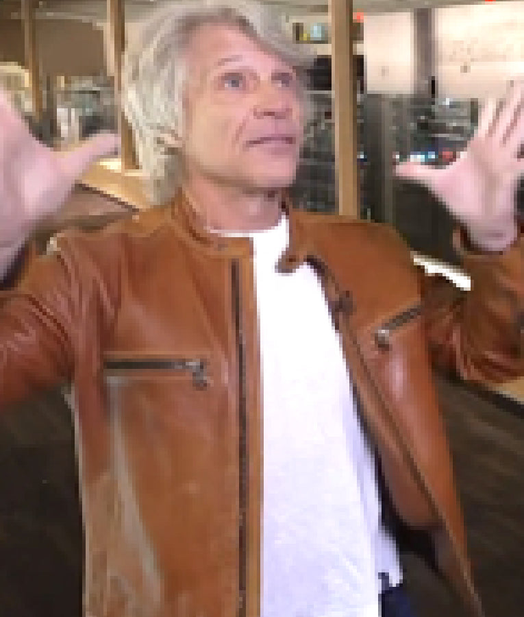 The Today Show 2025 Jon Bon Jovi Leather Zip Jacket