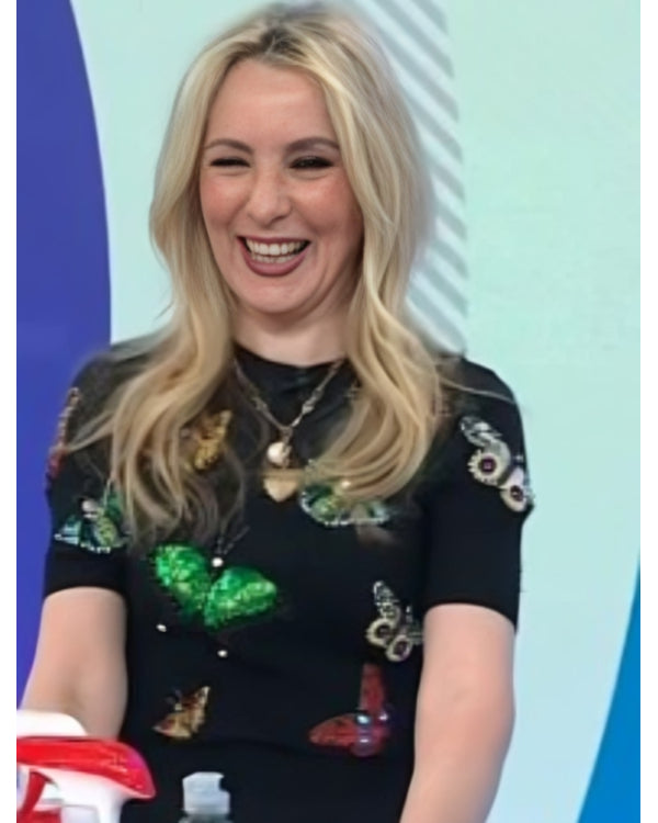 The Today Show Chassie Post Black Butterfly Sweater