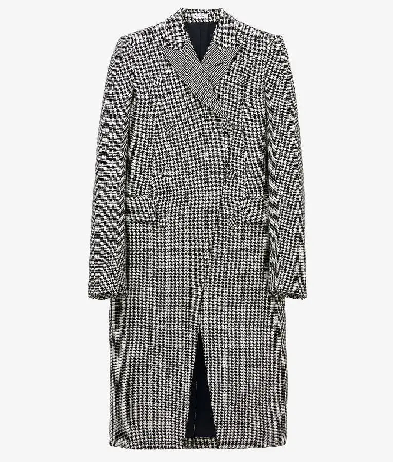 The Tonight Show 2025 Olivia Cooke Houndstooth Double Breasted Coat