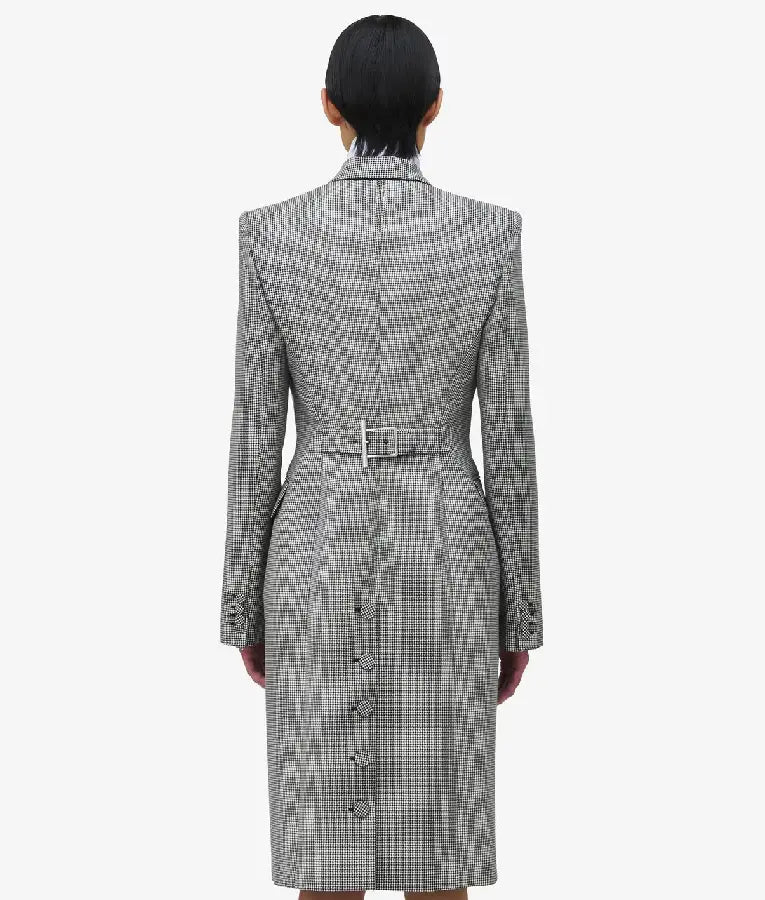 The Tonight Show 2025 Olivia Cooke Houndstooth Double Breasted Coat