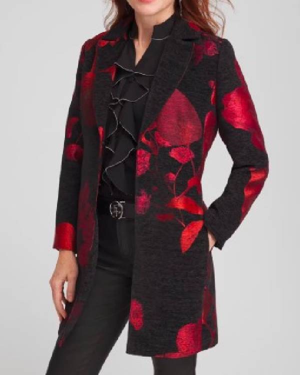 The Traitors US Donna Kelce Black & Red Floral Jacket