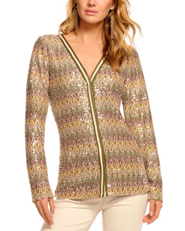 Tv-show The View 2025 Joy Behar Chevron Sequin Cardigan
