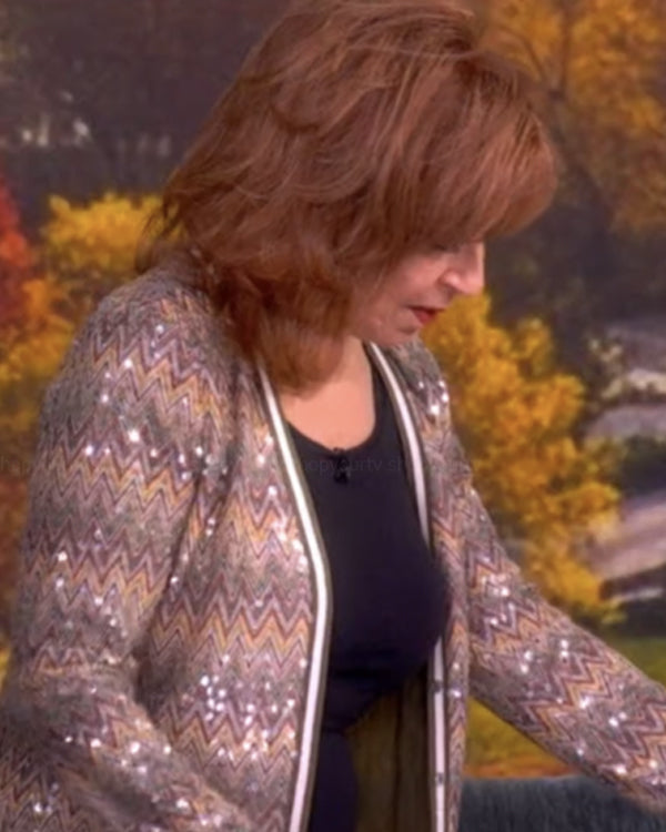 Tv-show The View 2025 Joy Behar Chevron Sequin Cardigan