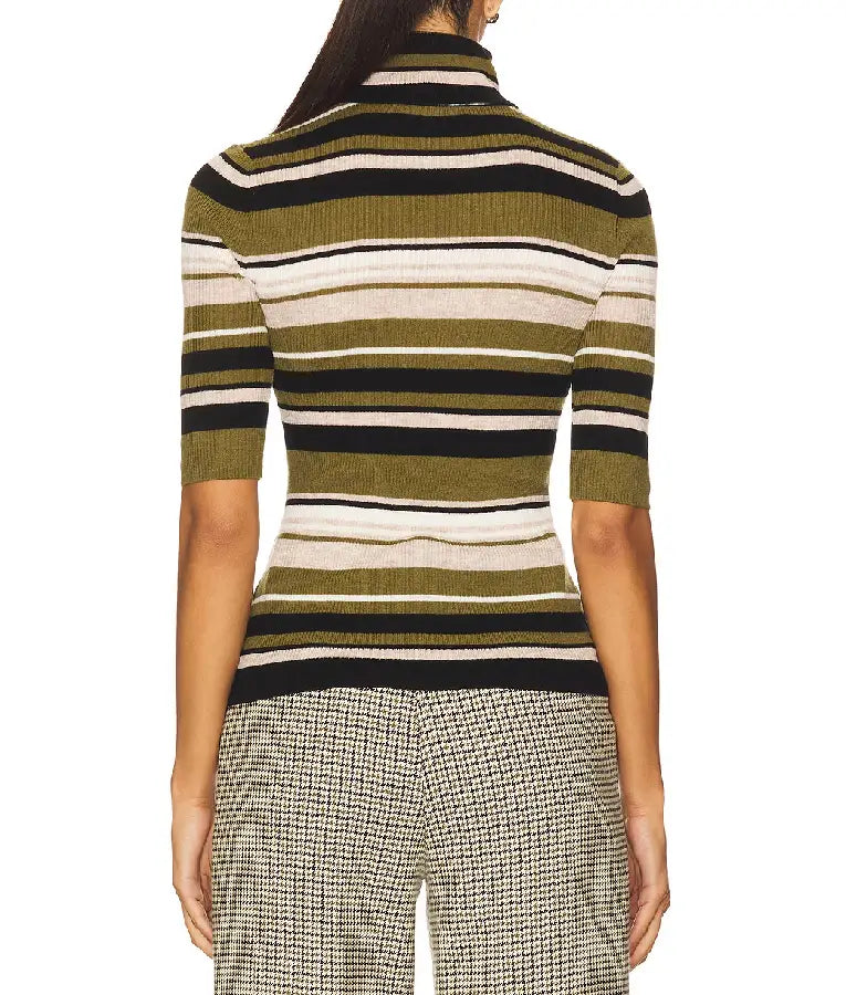 The View 2025 Sara Haines Striped Turtleneck Knit Top