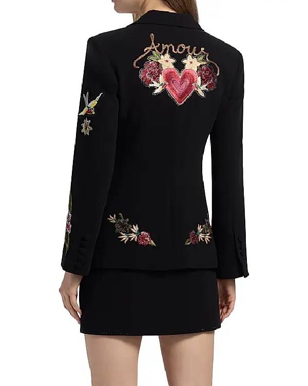 The View Joy Behar Black Embroidered Blazer