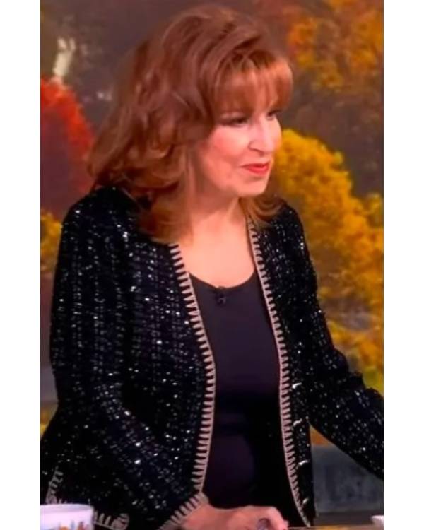 The View Joy Behar Black Metallic Tweed Cardigan