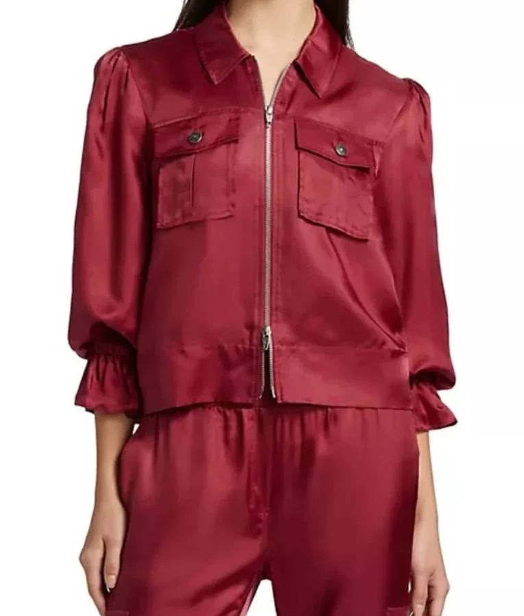 The View Joy Behar Satin Zipper Jacket