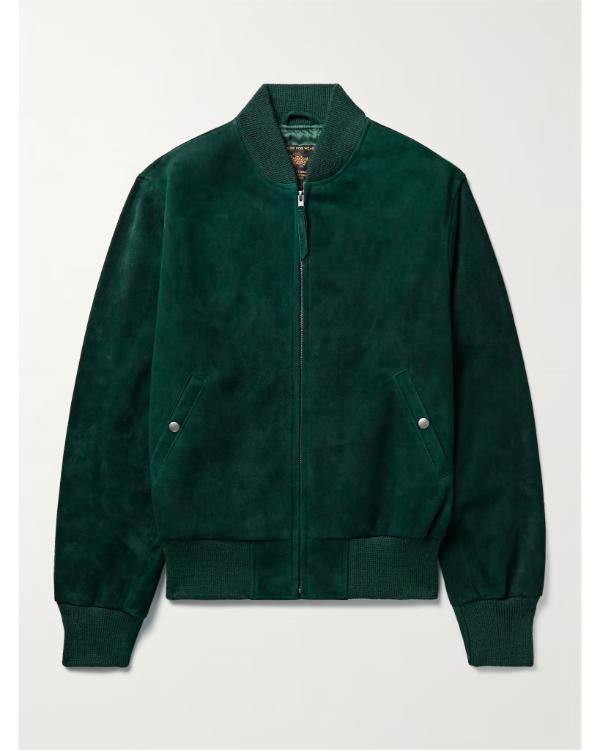 The Voice S28 Michael Buble Green Suede Bomber Jacket