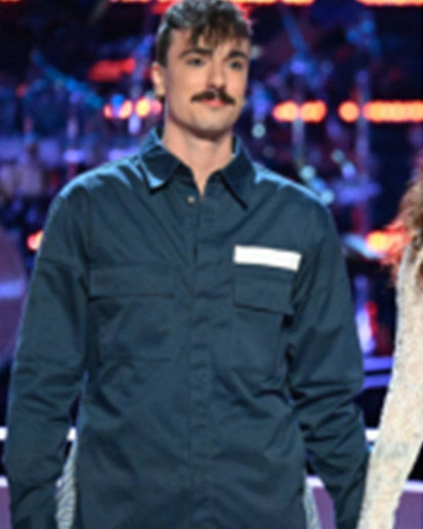 The Voice S28 Peyton Kyle Green Waist Tie Layered Shirt