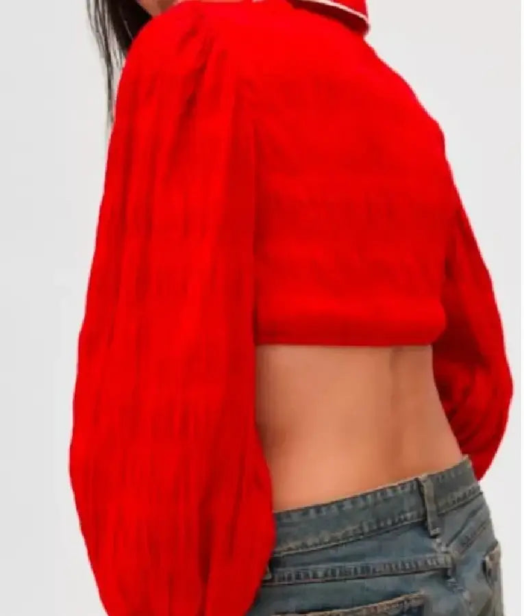 The Wrong Paris 2025 Christin Park Red Cropped Western Shirt
