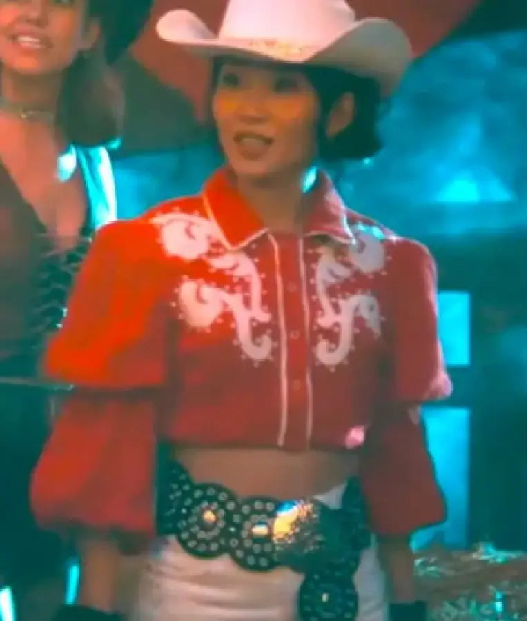 The Wrong Paris 2025 Christin Park Red Cropped Western Shirt