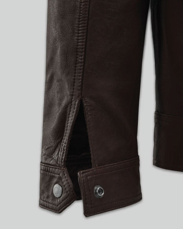 Thunder Storm Brown Biker Leather Jacket