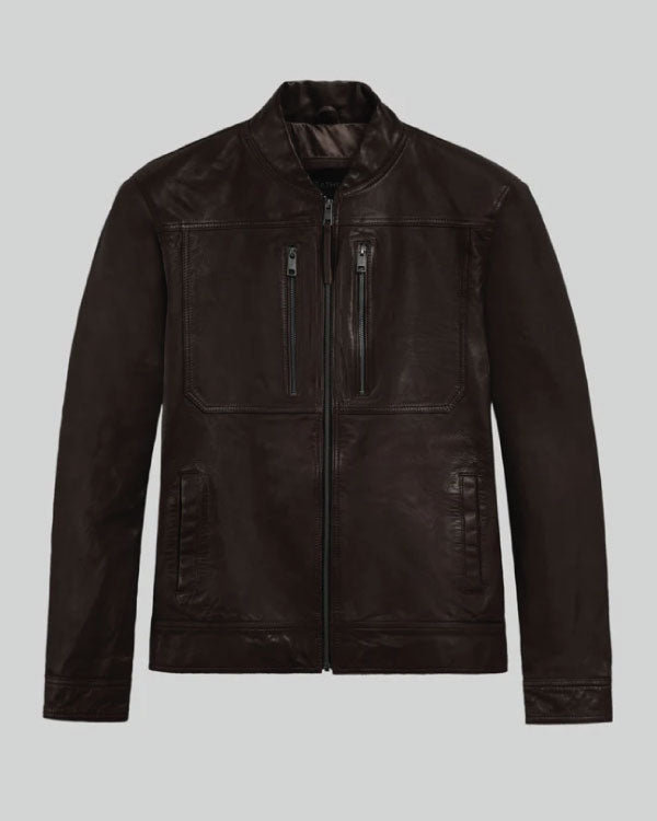 Thunder Storm Brown Biker Leather Jacket