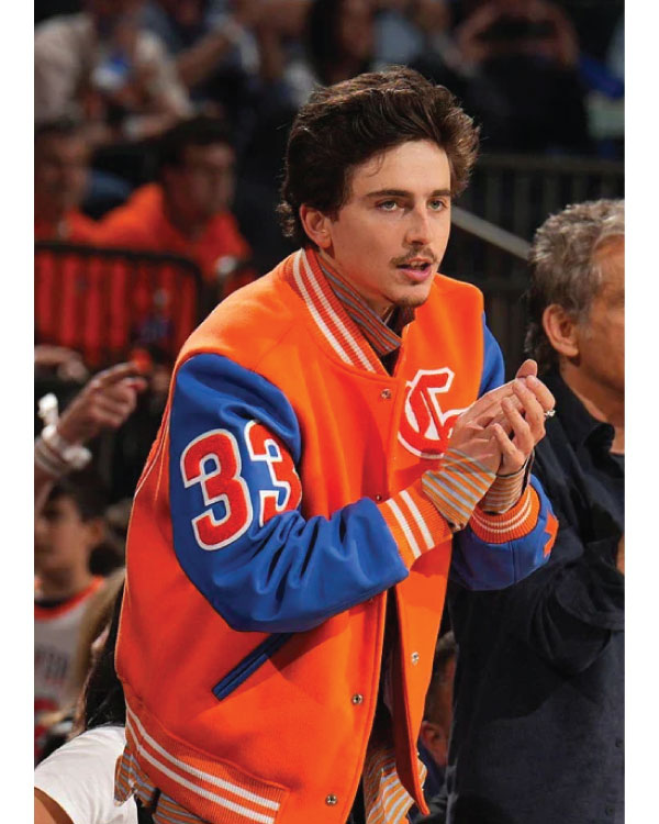 Timothee Chalamet Chrome Hearts Varsity Jacket