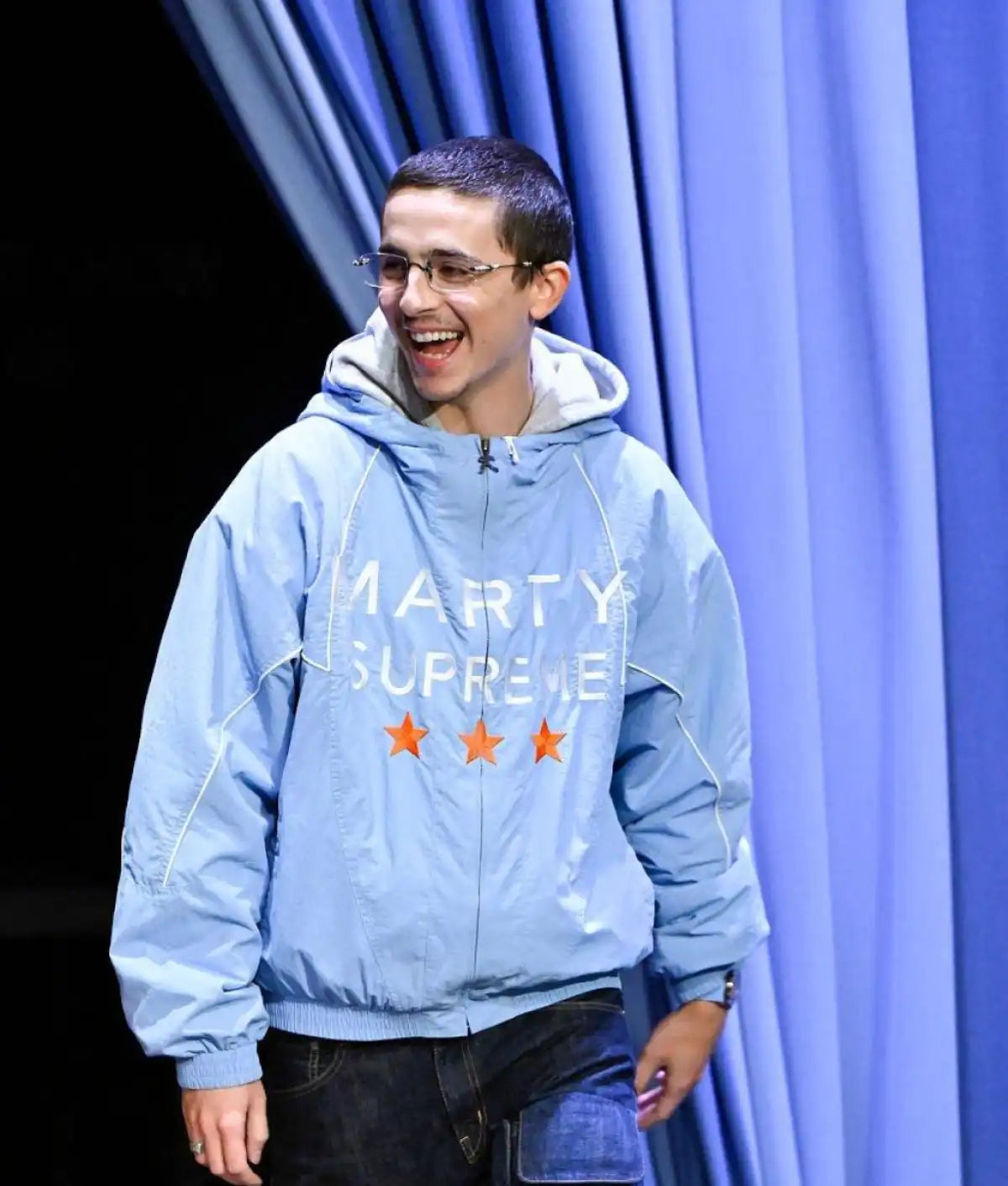 Timothée Chalamet Marty Supreme Blue Jacket