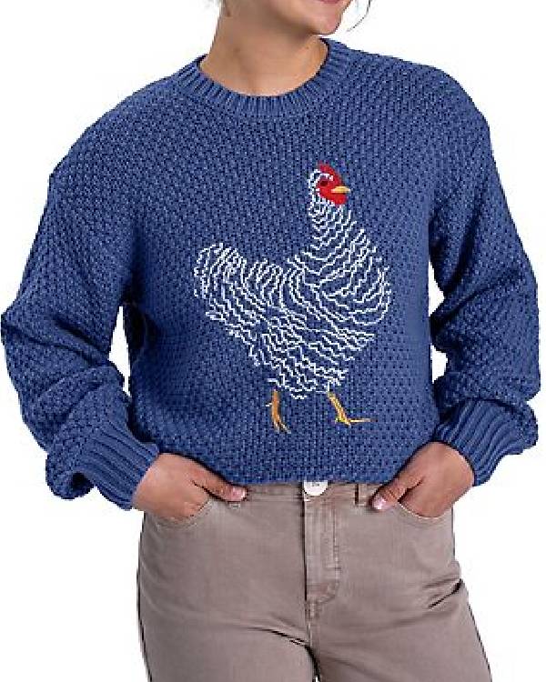 Today Molly Yeh Chicken Printed Sweater