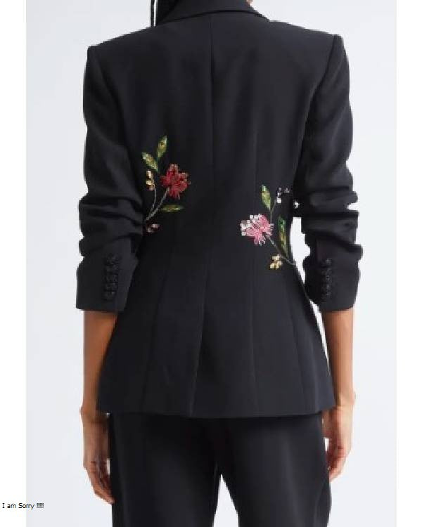Today Show Ree Drummond Black Floral Embellished Blazer