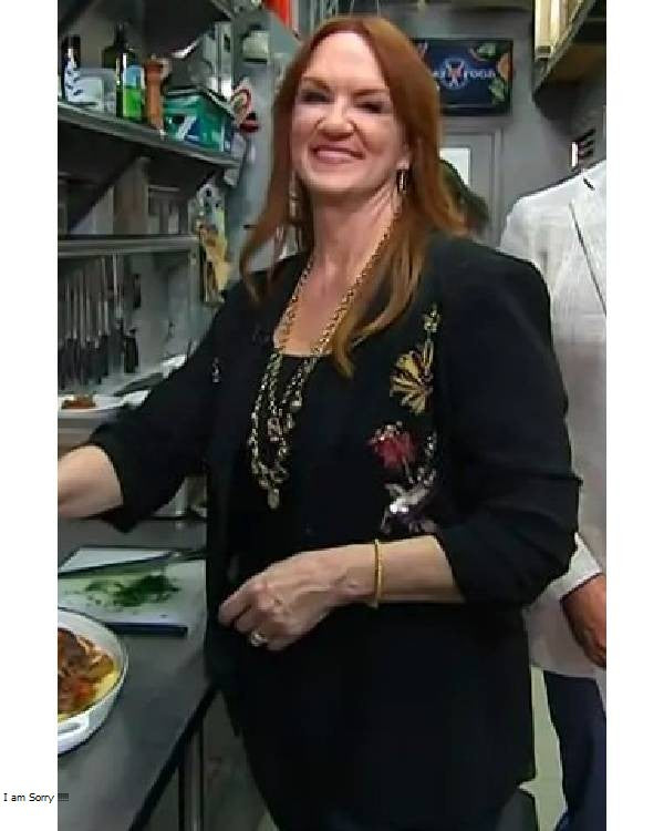 Today Show Ree Drummond Black Floral Embellished Blazer