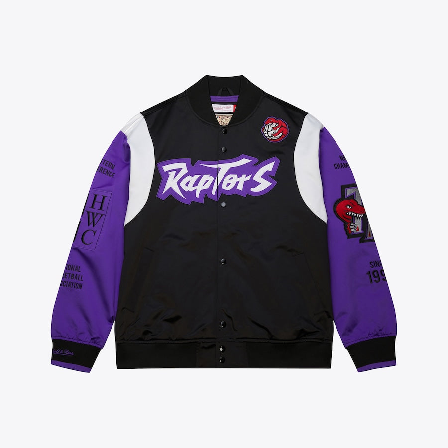 TorontoRaptorsHardwoodClassicsTeamOriginsPurpleSatinJacket