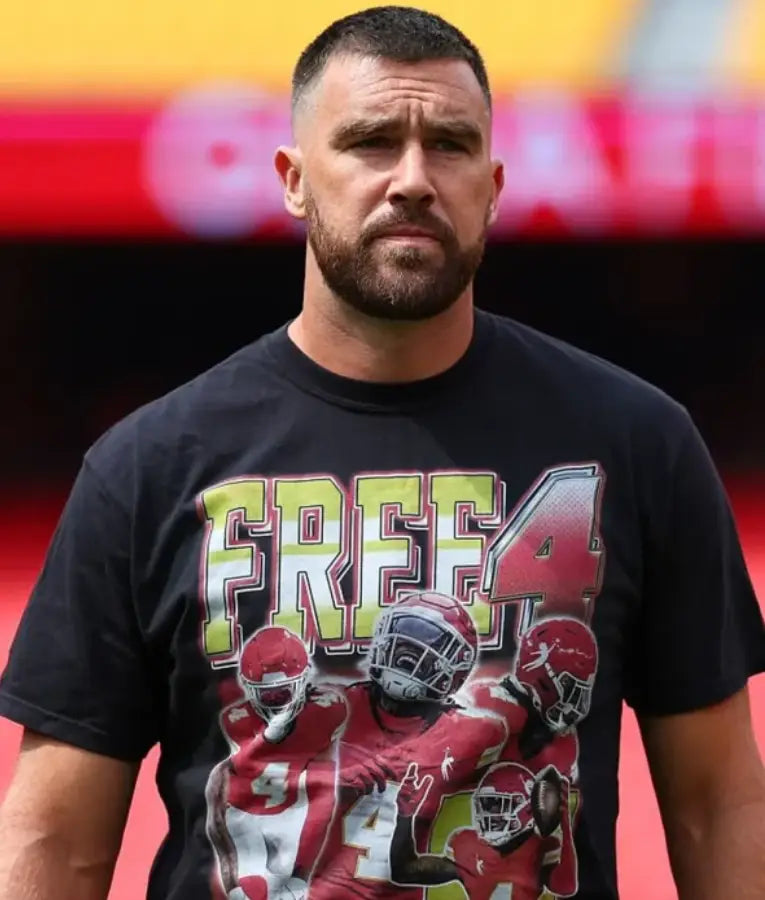 Travis Kelce Philadelphia Eagles vs Kansas City Chiefs Black T-Shirt