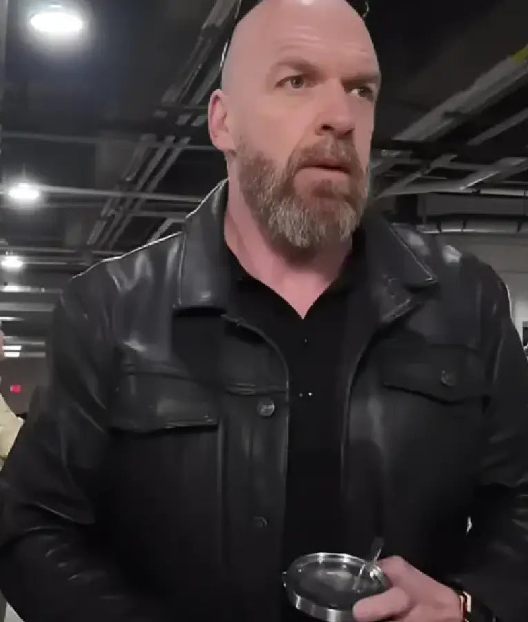 Triple H Wrestlepalooza Black Leather Jacket