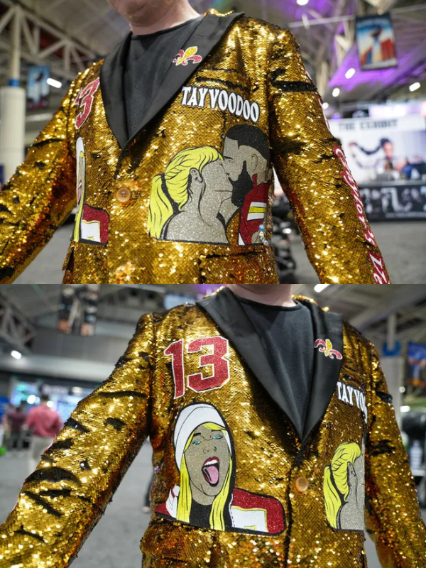 Super Bowl 2025 Taylor Swift Golden Sequined Jacket