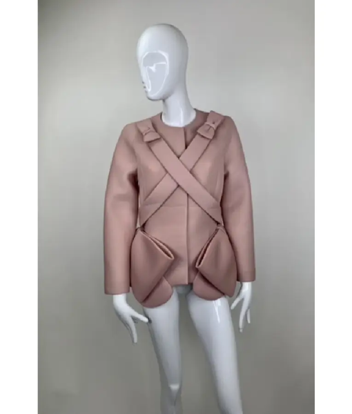Upgraded Marisa Tomei Dusky Pink Bow Jacket