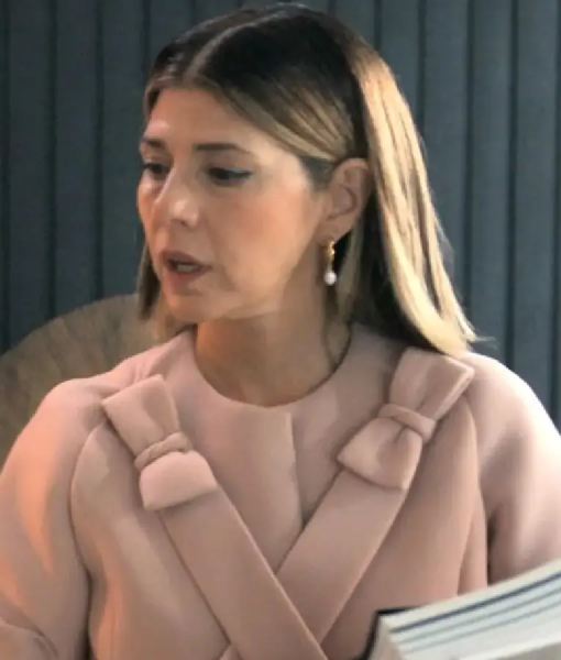 Upgraded Marisa Tomei Dusky Pink Bow Jacket