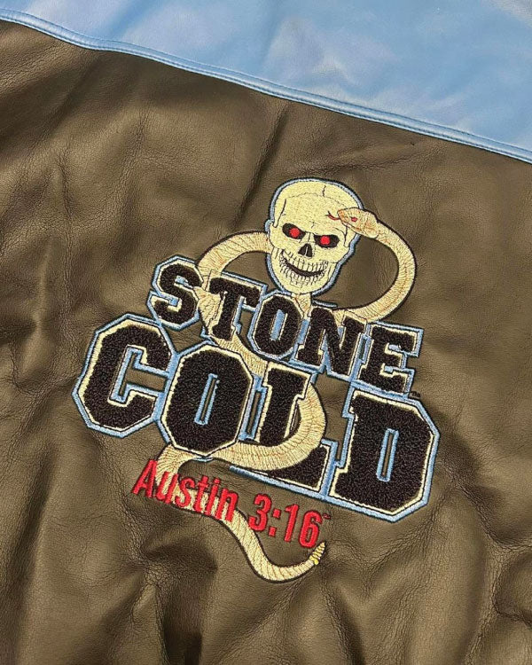 Vintage 99 Stone Cold Steve Austin WWF Leather Blue Jacket