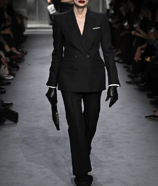 Watch What Happens Live 2025 Michelle Williams Black Striped Blazer