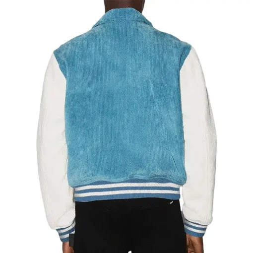 Bones Amiri Corduroy Blue Varsity Jacket