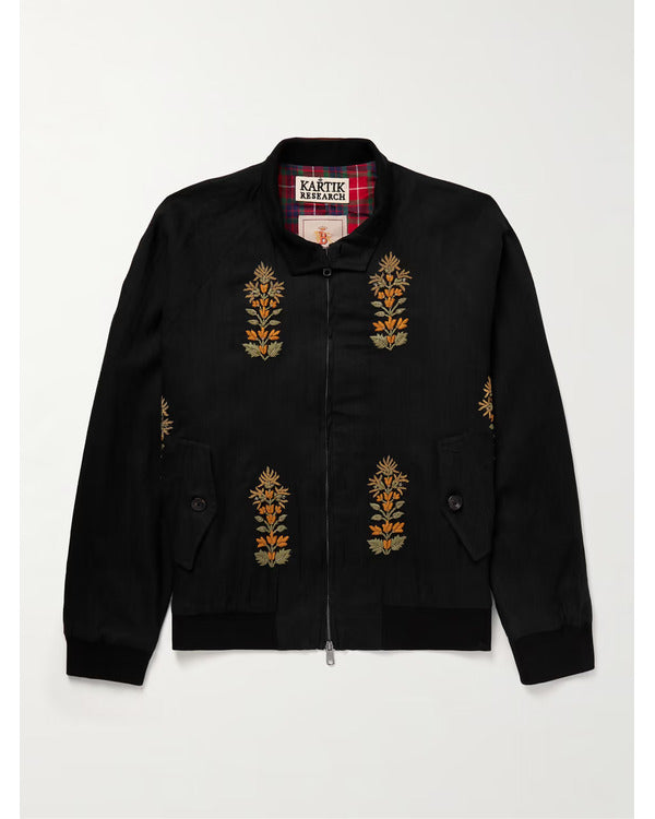 All American S07 Bre-Z Floral Embroidered Black Jacket