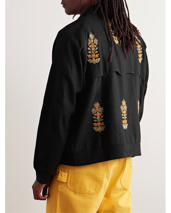 All American S07 Bre-Z Floral Embroidered Black Jacket