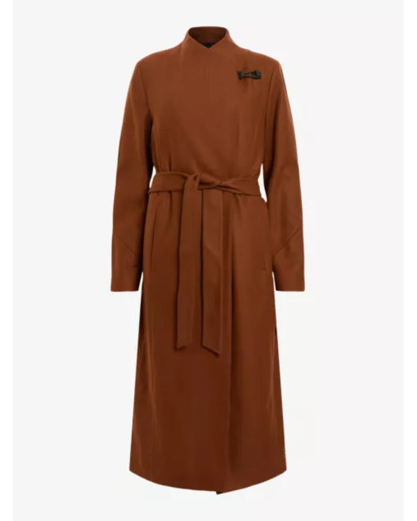 The Equalizer S05 Liza Lapira Brown Wrap Belted Coat