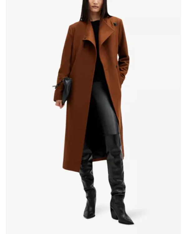 The Equalizer S05 Liza Lapira Brown Wrap Belted Coat