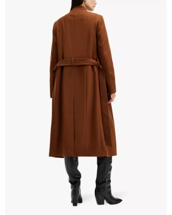 The Equalizer S05 Liza Lapira Brown Wrap Belted Coat