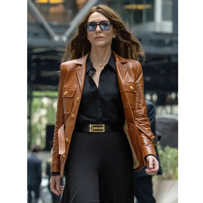 Black Bag Cate Blanchett Leather Jacket