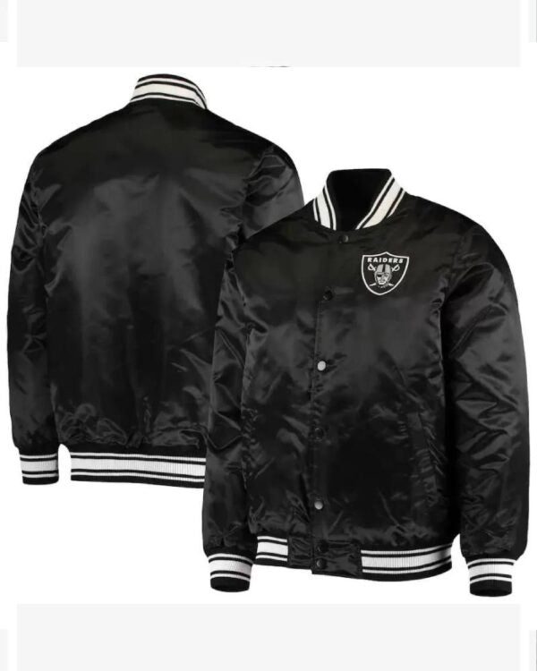 Black NFL Las Vegas Raiders Satin Jacket